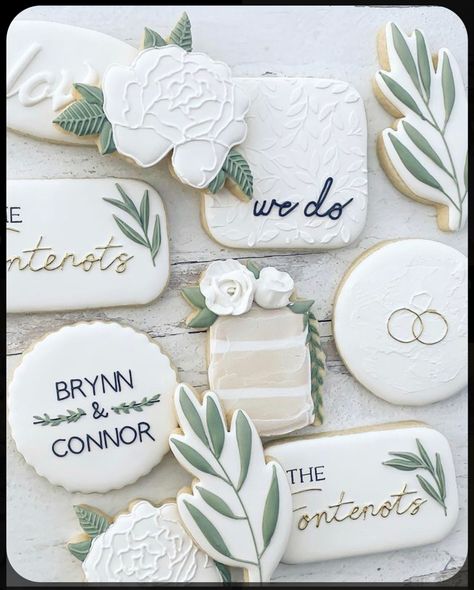 Wedding Shower Cookies, Cookie Pan, Engagement Cookies, Bridal Cookies, Cookies Wedding, Wedding Cake Cookies, Bridal Shower Inspo, Wedding Cookie, Cookies Theme