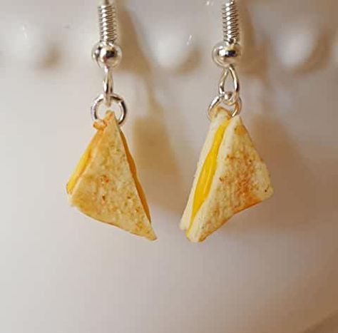 Sandwich Earrings, Cheese Earrings, Lesbian Earrings, Cake Earrings, Weird Earrings, Earrings Fimo, Weird Jewelry, Funny Earrings, Slice Of Cake