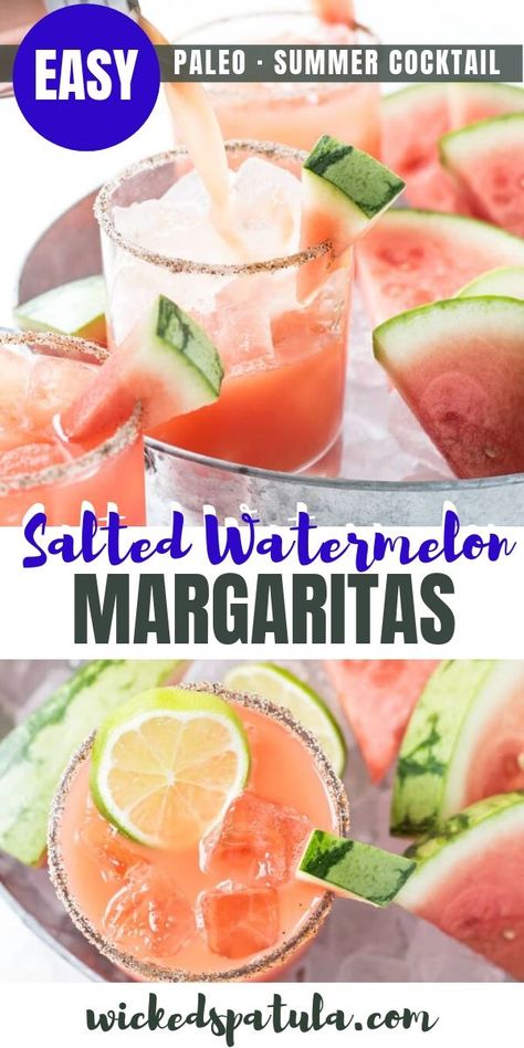 Watermelon Alcoholic Drinks, Watermelon Margarita Recipe, Watermelon Tequila, Frozen Watermelon Margarita, Watermelon Margaritas, Easy Margarita Recipe, Margarita Salt, Easy Margarita, Margarita On The Rocks