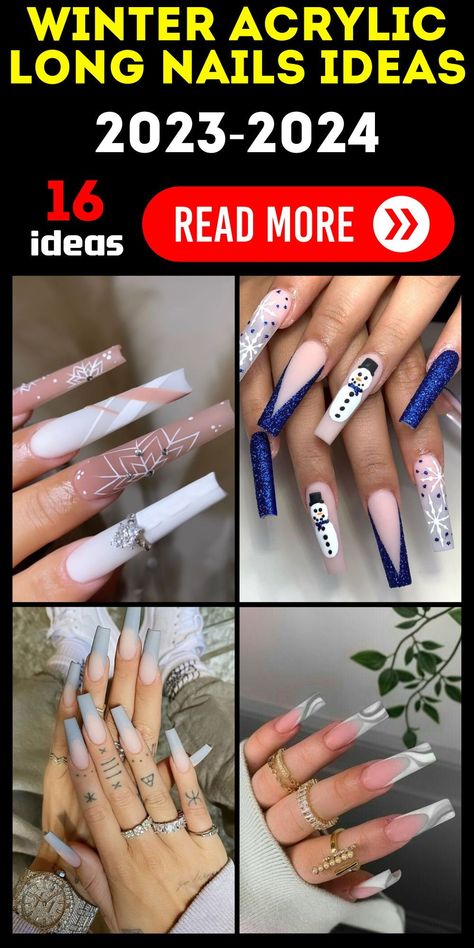 Xl Nails, Long Nail Art, Stunning Nail Designs, Classic French Manicure, Nails 2023, Winter Nail Designs, Gem Nails, Winter Nail, Christmas Trends