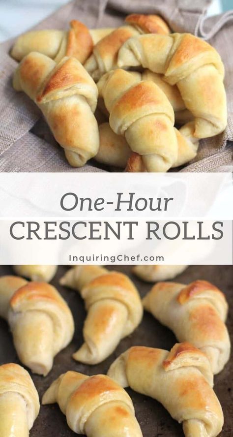 Yeast Crescent Rolls, Creasant Roll Recipes, Easy Crescent Roll Recipes, Easy Crescent Rolls, Homemade Crescent Rolls, Homemade Croissants, Crescent Roll Recipes, Crescent Roll Dough, Crescent Rolls