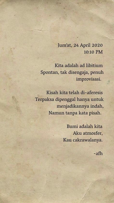 #puisi #sajak #puisicinta #poem #poems Indie Quotes, Aesthetics Quote, Interesting English Words, Color Quotes, Healing Words, Crazy Quotes, Quotes Indonesia, Sendai, Tumblr Quotes