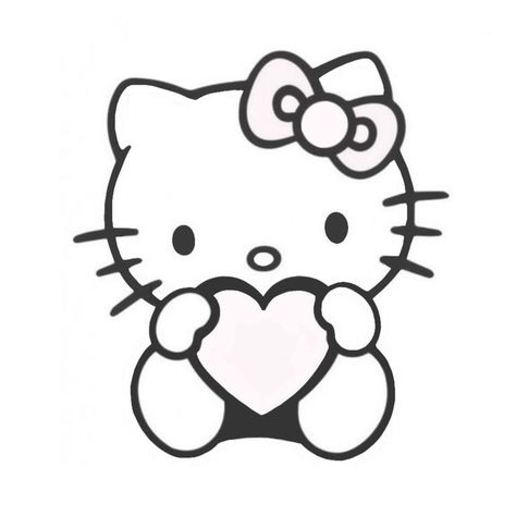 Chicano Drawings Hello Kitty, Simple Chicano Drawings, Simple Tattoo Stencils, Sanrio Tattoos, Tattoo Stencil Ideas, Beachy Fits, Sanrio Drawings, Friends Drawings, Hello Kitty Colouring