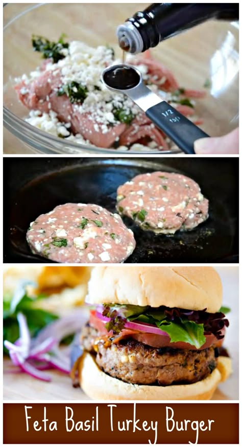 Feta Basil Turkey Burgers. Turkey Burger Recipes, Sundried Tomatoes, Turkey Burger, Ground Turkey Recipes, Turkey Burgers, Burger Recipes, On The Grill, Ground Turkey, Turkey Recipes