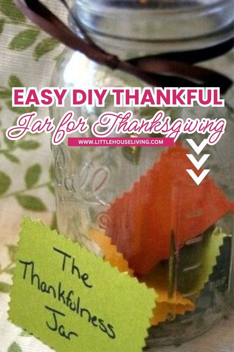 Make a DIY Thankful jar for Thanksgiving to celebrate gratitude with your family. This fun activity allows everyone to write down what they are thankful for. Use colorful paper and decorations to personalize your jar, making it a beautiful centerpiece for your holiday table. Thankful Jar, Thanksgiving Mason Jar, Gratitude Jar, Colorful Paper, Thanksgiving Traditions, Beautiful Centerpieces, Jar Gifts, Homemade Christmas Gifts, Diy Homemade