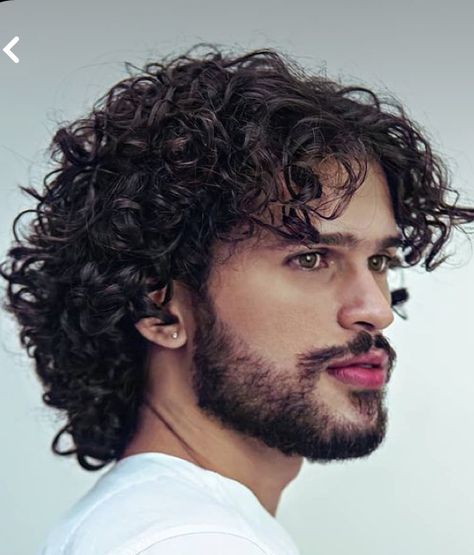 Mens Curly Haircuts Long, Very Curly Hair Men, Long Curly Hair Men Middle Part, Long Hair Mens Hairstyles, Curly Hair Bearded Men, Long Curly Middle Part Men, Long Curls Men, Wolfcut Curly Hair Men, Curly Undercut Mens