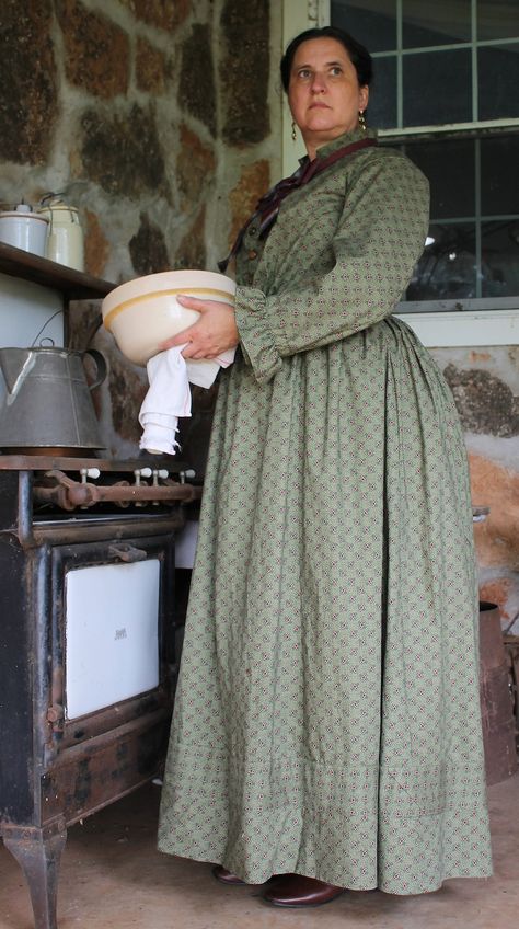 Lillie dress for home housework and rural or simple living | Etsy Western Womans Dress, Pioneer Inspired Outfits, 1870s Dress Casual, Diy Petticoat Easy, Pioneer Dress Pattern, Pioneer Woman Dress, Prairie Dress Pattern, Modest Dress Patterns, Dress For Home