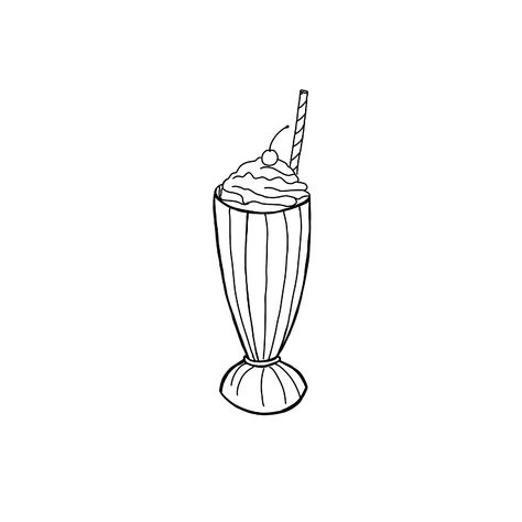 Milkshake Doodle Strawberry Milkshake Tattoo, Milkshake Drawing Easy, Milkshake Sketch, Milk Shake Drawing, Milkshake Doodle, Milkshake Tattoo, Milkshake Drawing, Milkshake Clipart, Embroidery Journaling