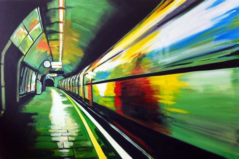 London Painting, Art Alevel, Gcse Art Sketchbook, Underground Art, Teen Art, Art Tools Drawing, Subway Art, A Level Art, London Underground