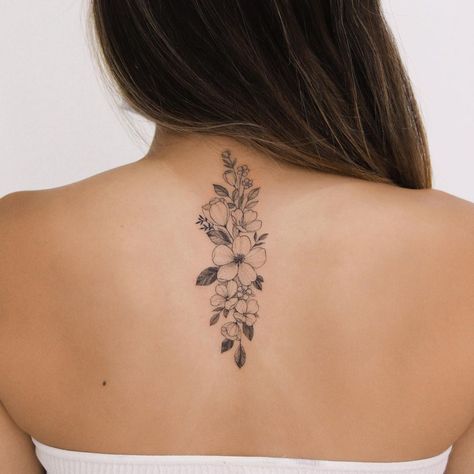 Desert Rose Tattoo, Back Of Arm Tattoo, Circle Tattoos, Geometric Tattoo Arm, Wolf Tattoo Design, Sunflower Tattoos, Cherry Blossom Tattoo, Blossom Tattoo, Spine Tattoos