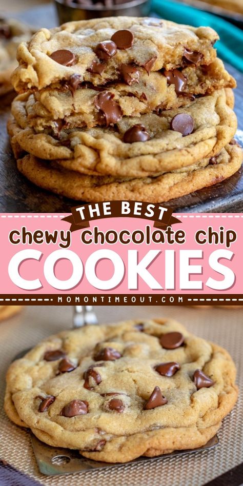 Learn how to make The Best Chewy Chocolate Chip Cookies for an easy Valentine's Day dessert! These homemade cookies are soft, chewy, and bursting with chocolate chips. They make the best sweet treats for Valentine's Day! Best Chewy Chocolate Chip Cookies, Soft Chocolate Chip Cookies Recipe, Cookie Recipes Chewy, Best Chocolate Chip Cookies Recipe, Soft Chocolate Chip Cookies, Chocolate Cookie Recipes, Chewy Chocolate Chip, Chewy Chocolate Chip Cookies, Chocolate Chip Recipes