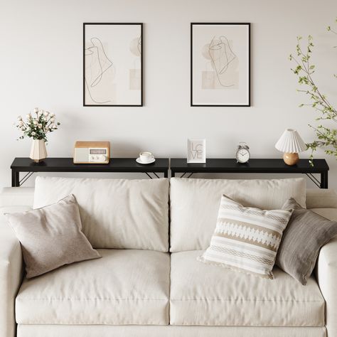 Narrow Console Table: The dimension is 5.9"D x 39.4"W x 31.1"H. This single-layer slim entryway table features a compact and space-saving design, perfect for behind couch, small or narrow hallways, foyers, or entryways. Industrial Hallway Table, Behind Couch Table, Slim Sofa, Corridor Office, Slim Console Table, Small Entryway Table, Narrow Entryway Table, Narrow Hallways, Table Behind Couch