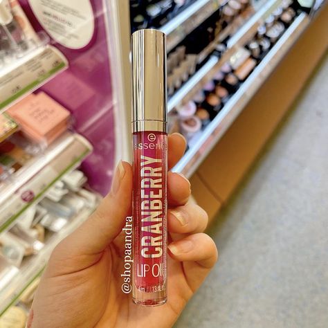 Cranberry Lip Oil Essence, Essence Cranberry Lip Oil, Cranberry Lip Oil, Essence Lip Oil, Ulta Skincare, Make Lips Bigger, Makeup Utensils, Cute Nail Polish, Essence Makeup