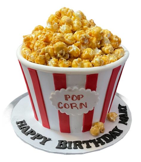 Popcorn Birthday, Birthday Cake Popcorn, Popcorn Cake, Movie Popcorn, Popcorn Party, Snack Cake, Food Dessert, Birthday Decorations, Popcorn