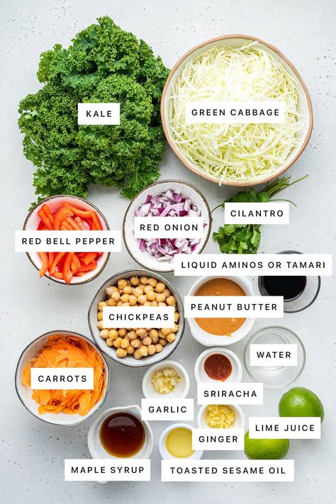 Kale and Cabbage Pad Thai Salad - Eating Bird Food Cabbage Pad Thai, Pad Thai Salad, Kale And Cabbage, Gf Ideas, Kale Cabbage, Salad Meals, Eating Bird Food, Thai Salad, Cabbage Salad Recipes