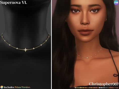 The Sims Resource - Supernova Necklace V1 Sims 4 Necklace, Sims 4 Studio, Goth Necklace, Metal Choker, Sims 1, Sims 4 Cas, Sims 4 Cc Finds, Ts4 Cc, Sims 4 Clothing