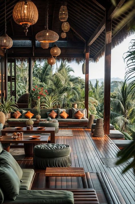 Bali Style Cafe Interior Design, Bali Style Restaurant Interior Design, Rooftop Garden Restaurant, Bali Patio Ideas, Rooftop Cafe Ideas, Bali Restaurant Design, Bali Interior Design Inspiration, Aura Landscape, Bali Patio