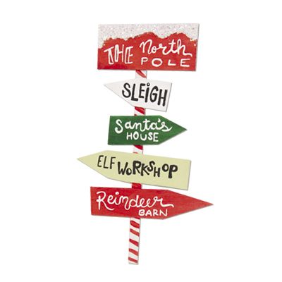 North Pole Directional Sign - Craft Project Ideas North Pole Directional Signs, Light Green Paint, North Pole Sign, Santa's House, Red Crafts, Green Craft, Directional Signs, Elf House, American Flag Background