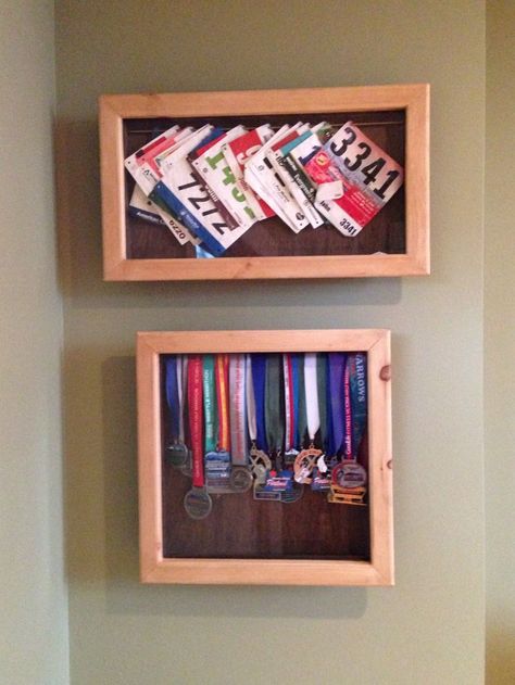 Running Decorations, Race Bib Display, Bib Display, Race Medal Displays, Running Bibs, Sports Display, Medal Displays, Trophy Display, Race Medal