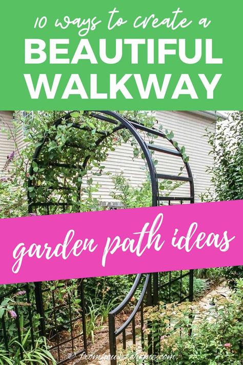 Garden Path Ideas: 10 Ways To Create A Beautiful Walkway | Garden Paths and Walkways Walkway Diy, Garden Path Ideas, Mosaic Walkway, Labyrinth Garden, Stone Garden Paths, Garden Hacks Diy, Garden Hose Holder, Outdoor Walkway, Walkways Paths