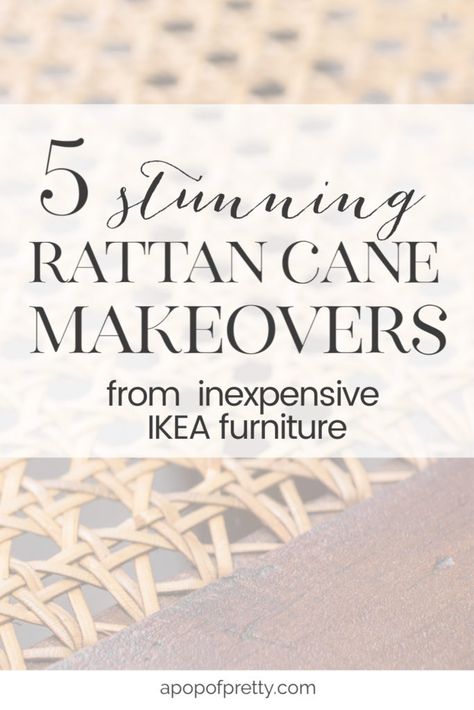 Cane Furniture Makeover, Pretty Interior Design, Coastal Lake House, Diy Closet Doors, End Table Makeover, Side Table Makeover, Canes Decor, Rattan Cane, Diy Dining Table