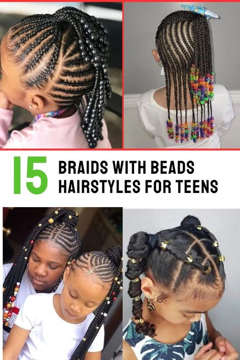 Cute Braids With Beads, Haircuts Alt, Beaded Cornrows, Braids For Toddlers, Simple Black Hairstyles, Easy Cornrows, Toddler Braided Hairstyles With Beads, Toddler Braid Styles, Cute Protective Hairstyles