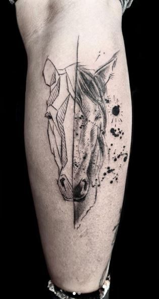 Geometric Horse Tattoo Design, Feminine Horse Tattoo, Horse And Woman Tattoo, Abstract Horse Tattoo, Horse Forearm Tattoo, Pegasus Tattoo Women, Horse Silhouette Tattoo, Horse Face Tattoo, Horse Tattoo For Men