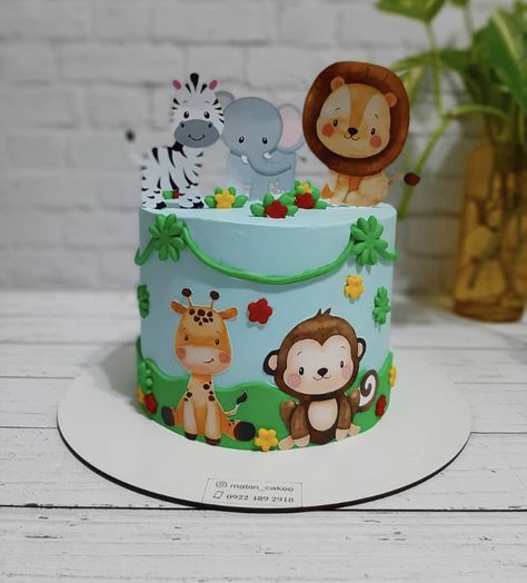 Album Cake, Decor Tort, Children Cake, Jungle Theme Cakes, Cake Designs For Boy, Cake Designs For Kids, Birthday Cake For Cat, Fresh Fruit Cake, Birthday Decorations At Home