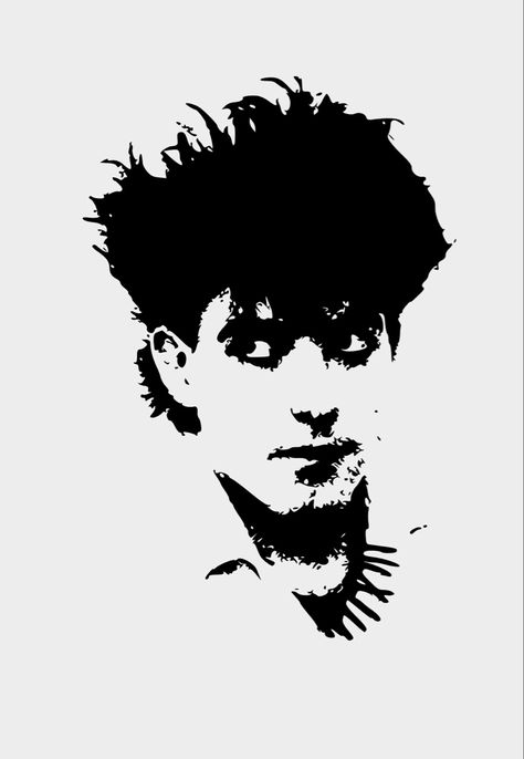 Robert Smith Drawing, Diy Band Shirt, Black And White Filter, Band Logo Design, Face Stencils, Grunge Tattoo, Eyes Artwork, Scifi Fantasy Art, Faith Art