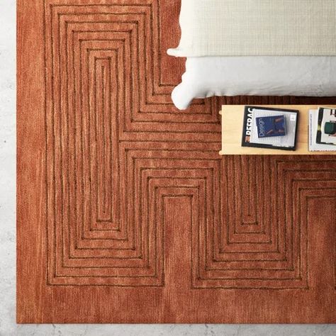 Modern Area Rugs You'll Love | Wayfair Living Room Elevation, Solid Color Rug, Brown Area Rug, Handmade Brand, Brown Area Rugs, Orange Rugs, Brown Rug, Modern Area Rugs, Indoor Rugs