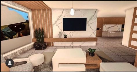 Bloxburg Ideas Modern, Bloxburg Lounge Ideas, Sala Bloxburg, Apartment Bloxburg, Roblox Decor, Bloxburg Interior, Blox Burg, Roblox House, Bloxburg Houses