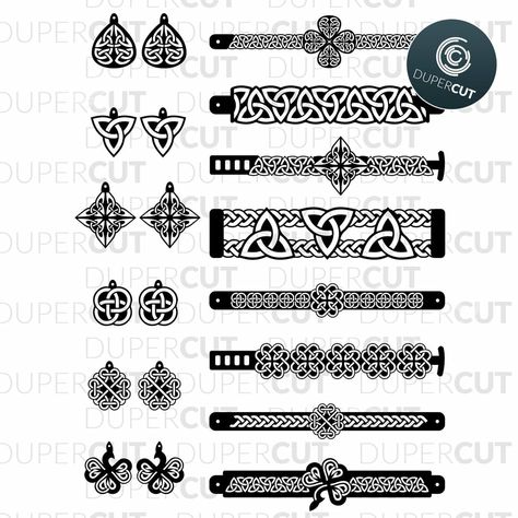 Bracelet Templates, Bracelet Template, Leather Jewelry Making, Celtic Bracelet, Laser Cut Wood Earrings, Leather Jewellery, Laser Cut Earrings, Cricut Projects Beginner, Earring Bundle