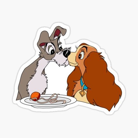 ¡Esta es una ilustración adorable de Lady and the Tramp, creada en procreate en un iPad! • Millones de diseños originales hechos por artistas independientes. Diseños con personalidad. Lady And The Tramp Stickers, Cute Disney Stickers, Tramp Dog, Chibi Disney, Stickers Disney, Puppy Sketch, Disney Stickers, Sticker Design Inspiration, Disney Cats