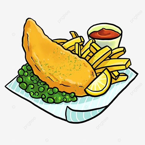 English Fish And Chips, Chips Design, Image Of Fish, Fish Background, Fried Cod, Fish N Chips, Fish And Chip Shop, Drawn Fish, Chip Clips