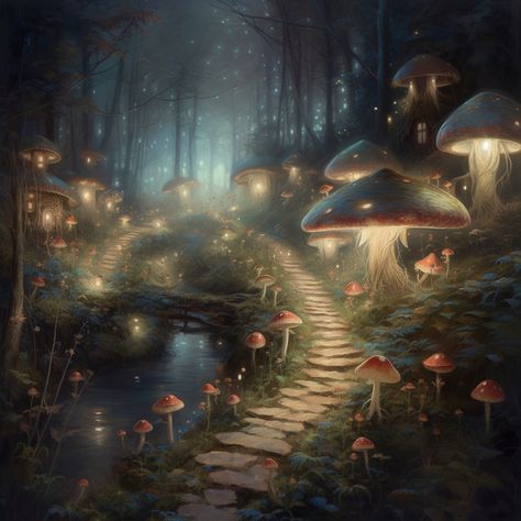 Cottagecore Art, Light The Way, Digital Texture, Magic Forest, Fantasy Forest, Forest Art, Fantasy Art Landscapes, Forest Fairy, Magical Forest