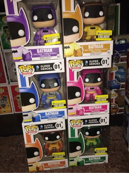 Rainbow Batman, Funko Pops Collection, Anime Funko Pop, Batman Bedroom, Batman Painting, Star Wars Funko Pop, Batman Room, Best Funko Pop, Disney Funko Pop