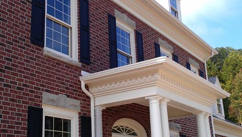 Traditional Colonial - Traditional - House Exterior - Other - by Inselmini Construction Co. Inc. | Houzz IE Dentil Moulding Exterior, Colonial Portico, Dentil Moulding, Exterior House Remodel, Porch Addition, Porch Roof, Traditional Colonial, Exterior Home, Exterior Makeover