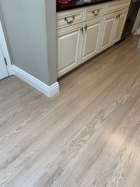 Duraseal Silvered Gray on Red Oak Duraseal Silvered Gray Red Oak, Minwax Silvered Gray Stain, Silvered Gray On Red Oak, Gray Oak Floors, Duraseal Stain Colors Red Oak, Oak Floor Stain Colors, Red Oak Hardwood Floors Stains, Grey Oak Flooring, Red Oak Wood Floors