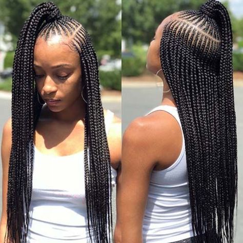 Braids Lines Hairstyles, Lines Hairstyles, Micro Braids Hairstyles, Tan Skin Blonde Hair, Braided Ponytail Hairstyles, Micro Braids, Feed In Braid, Cool Braid Hairstyles, Natural Hair Styles Easy