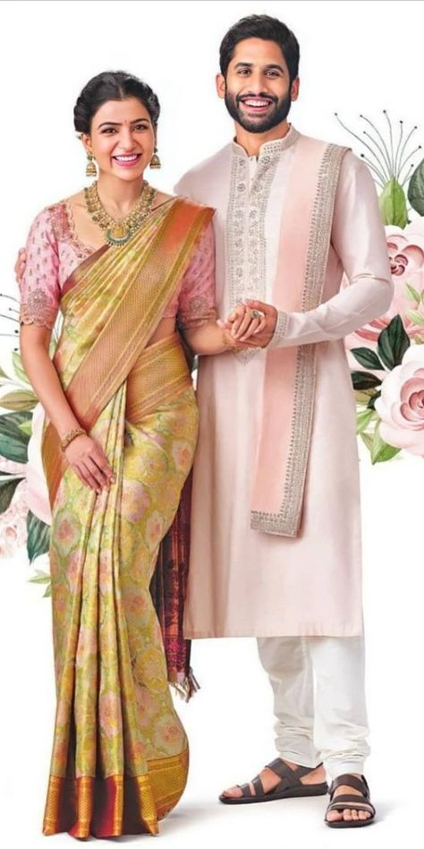 Dresses For Wedding Indian, Indian Wedding Clothes For Men, Saree Hairstyles, Indian Wedding Poses, Designer Sarees Wedding, Marriage Dress, Couple Wedding Dress, Pattu Saree Blouse Designs, Traditional Blouse Designs