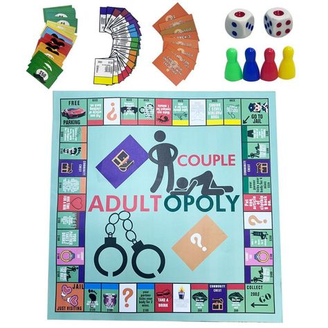 Adult Couple Game Night Monopoly Game with Wife Girlfriend Adult Night Ideas Intimacy for Husband Game For Boyfriend, Board Game Date Night, Game Date Night, Date Night Couple, Game Date, Game Couple, Monopoly Party, Games Party Ideas, Adult Card Games