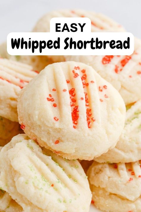 If you need the perfect, melt-in-your-mouth shortbread cookie recipe, you can stop here. Whipped Shortbread is easy to make and fun to decorate. Add some colorful holiday sprinkles or mix it up for the New Year! How To Decorate Shortbread Cookies, Whipped Shortbread Cookie Recipe, Best Shortbread Cookie Recipe, Shortbread Recipe Easy, Whipped Shortbread, Best Shortbread Cookies, Shortbread Cookies Christmas, Shortbread Cookies Easy, Whipped Shortbread Cookies