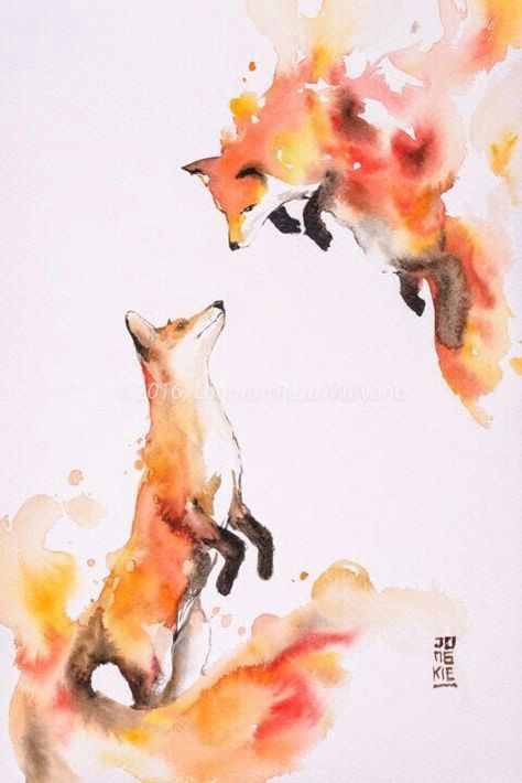 Fox Art, Watercolor Inspiration, 귀여운 동물, Animal Paintings, 그림 그리기, Cool Drawings, Animal Drawings, Amazing Art, Painting & Drawing