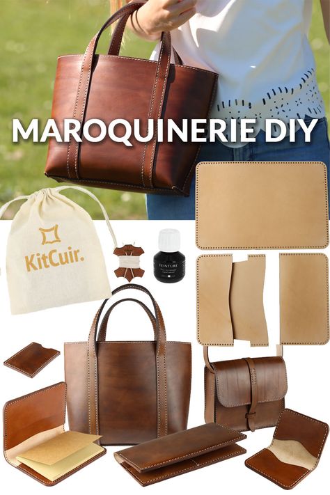 Découvrez le concept Kitcuir ! Des kits tout compris pour réaliser de magnifiques porte cartes, portefeuilles, porte chéquier, sacs, etc..  Les pièces de cuir sont déjà découpées, les trous des coutures déjà percés! Donc aucune prise de tête :D  65 combinaisons de couleurs possibles et nous proposons même des gravures personnalisées ! :) Jeans Diy, Diy Couture, Leather Bags Handmade, Diy Crafts To Sell, Leather Working, Leather Craft, Leather Handmade, Leather Purses, Louis Vuitton Damier