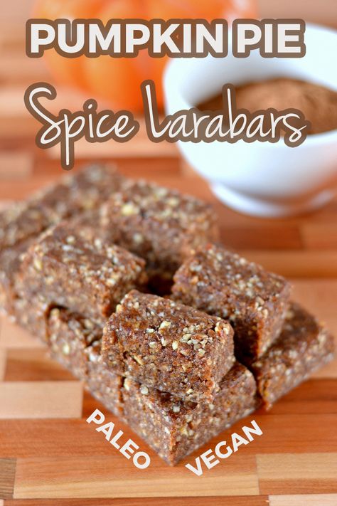 A sweet seasonal treat made with nuts, dates and pumpkin pie spice.  If you like Larabars these pumpkin pie spice larabar bites are for you! Paleo and vegan. Lara Bars Recipe, Pumpkin Pie Spice Recipe, Pie Spice Recipe, Gluten Free Bars, Quick Bites, Pumpkin Chocolate Chip Muffins, Food Doodles, Lara Bars, Healthy Chocolate Chip