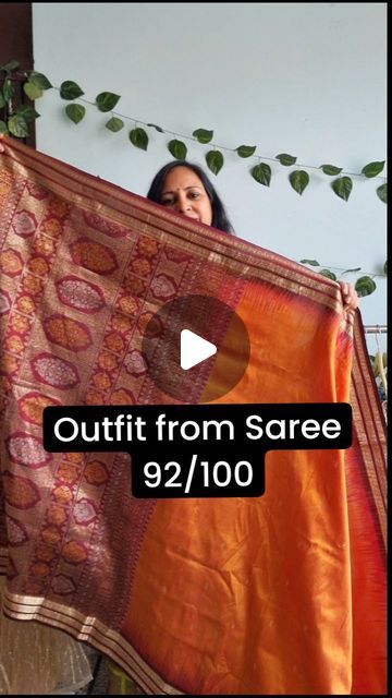 New Style Indian Outfits, Salwar From Saree, Dress From Saree Ideas Indian, Outfit From Saree Indian Fashion, Saree In Different Style, Saree With Dress Design, Dress Designs With Saree, Sari Frock, Saree Made Dresses