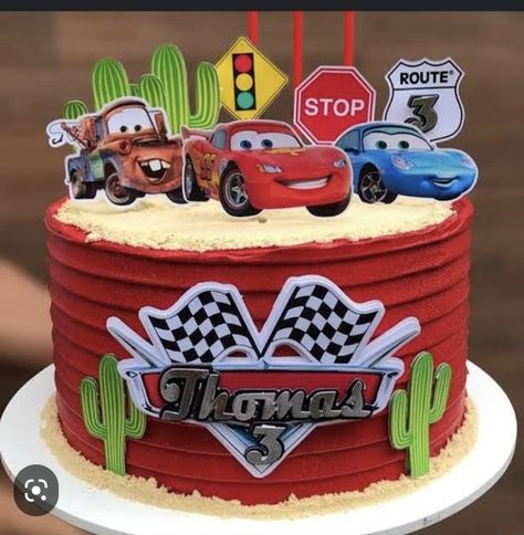 Pastel Rayo Mcqueen, Lighting Mcqueen Cake, Car Cakes For Boys, Cars Cake Design, Disney Cars Cake, Lightning Mcqueen Cake, Cars Theme Cake, Mcqueen Cake, Bike Cakes