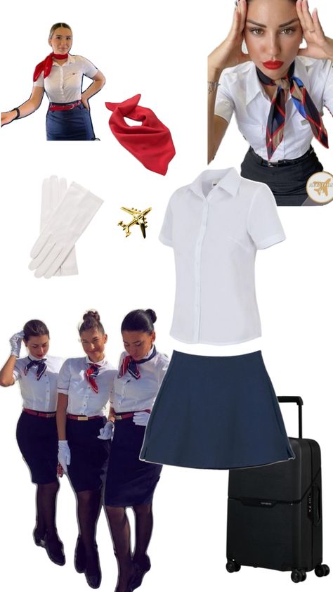 Flight Attendant Costume, Career Costumes, Halloween Coustumes, Elegant Halloween, College Fits, Halloween Costumes Friends, Career Fashion, Halloween Inspo, Baby Costumes