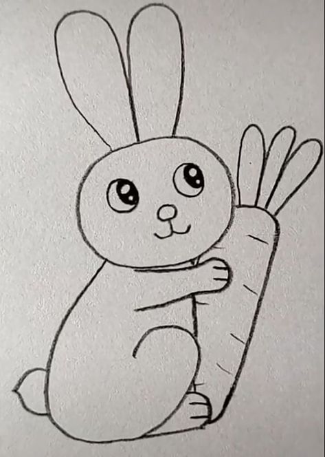 24 Easy Drawing Ideas and References - Mom's Got the Stuff Rabbit Drawing Easy, Easter Drawings, Easy Animal Drawings, Rabbit Drawing, Easy Cartoon Drawings, Easy Drawing Tutorial, Bunny Drawing, Easy Drawings For Kids, Drawing Tutorial Easy