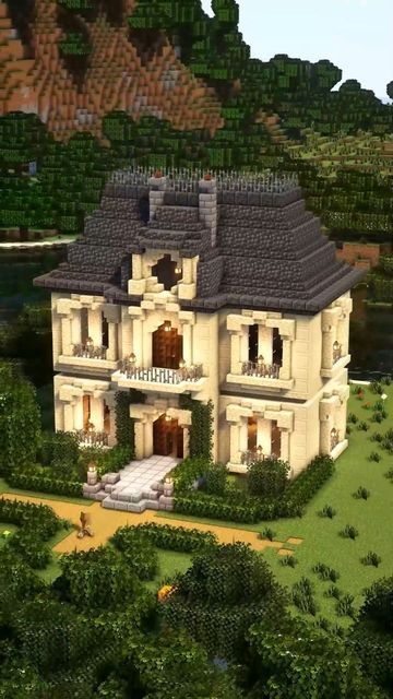 Frimousso on Instagram: "Minecraft French House 🥖🇫🇷 #minecraft #minecrafttutorial #minecraftbuilding" Mincraft Idea Disney, Minecraft Houses Pale Garden, Minecraft House Facade, Minecraft Mansion Aesthetic, French House Minecraft, Minecraft Pale Garden House, Minecraft Victorian House Blueprints, Minecraft Build Challenge, Minecraft Winery House